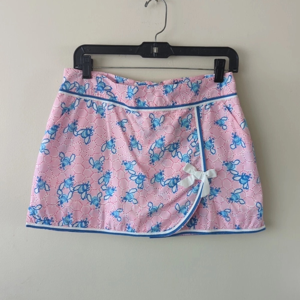 Lilly Pulitzer Jarvey Honey Bee Pink and Blue Floral Skort Sz 0